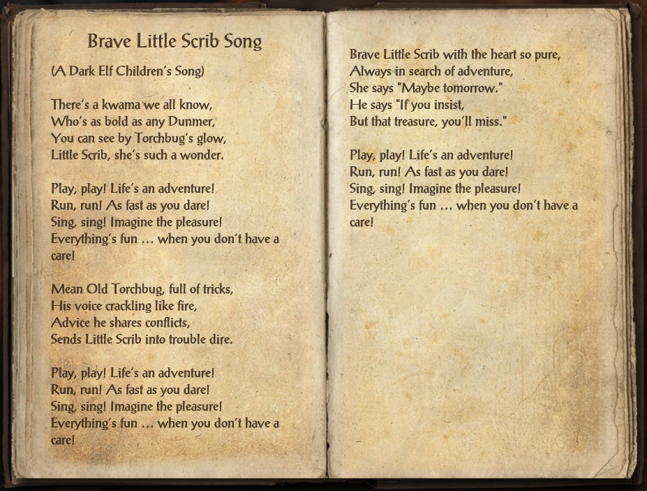Brave Little Scrib Song Elder Scrolls Fandom