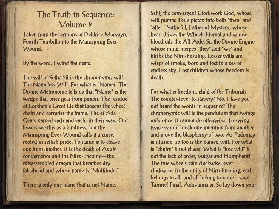 The Truth in Sequence: Volume 2 | Elder Scrolls | Fandom