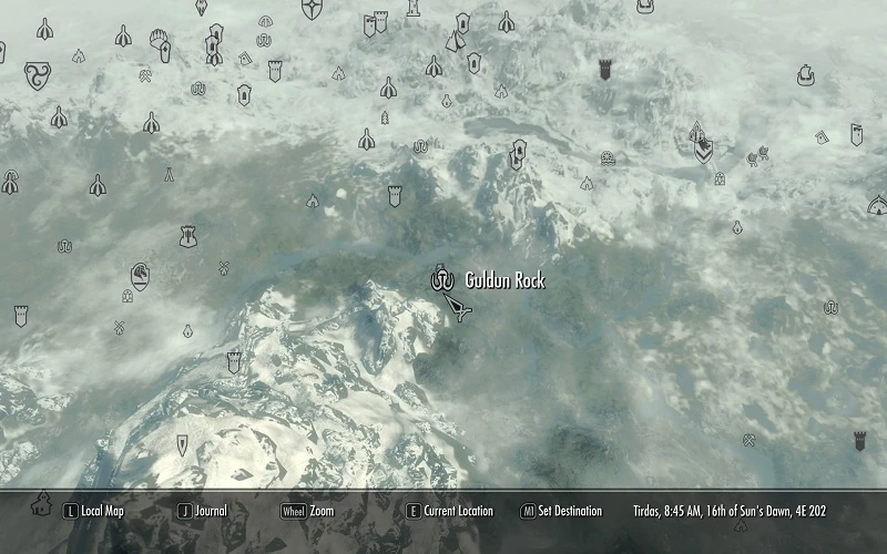 Воронья скала скайрим карта