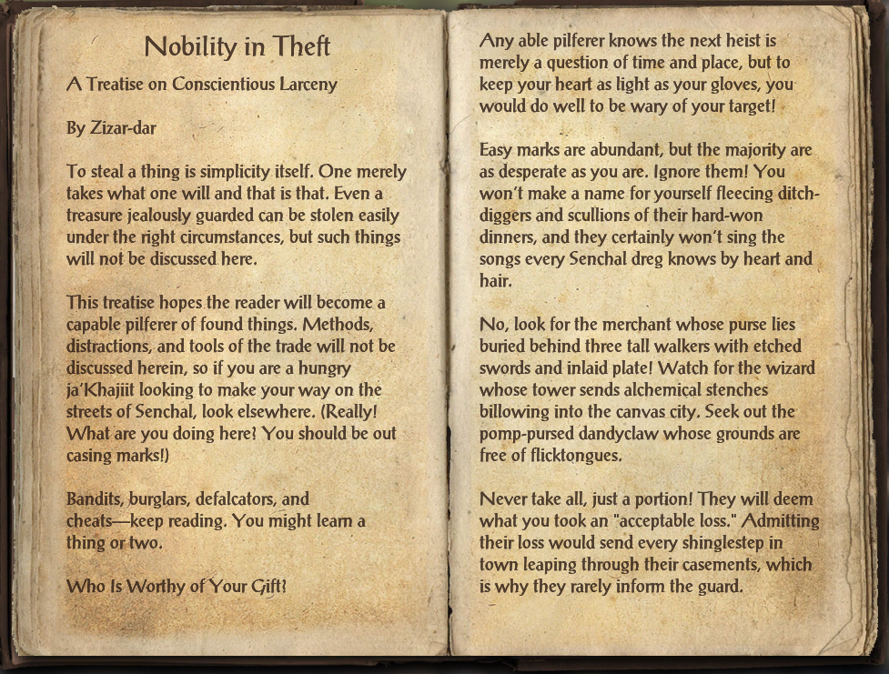 Nobility in Theft | Elder Scrolls | Fandom