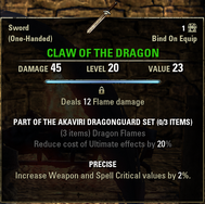 Claw of the Dragon, lvl 20