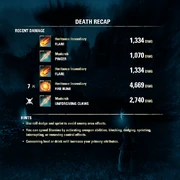 An example of a death recap.