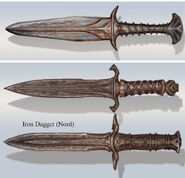 Iron dagger concept art variations