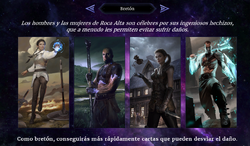 Pantalla de selección de los bretones como avatar.