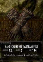 Hanschuhe des Faustkämpfers