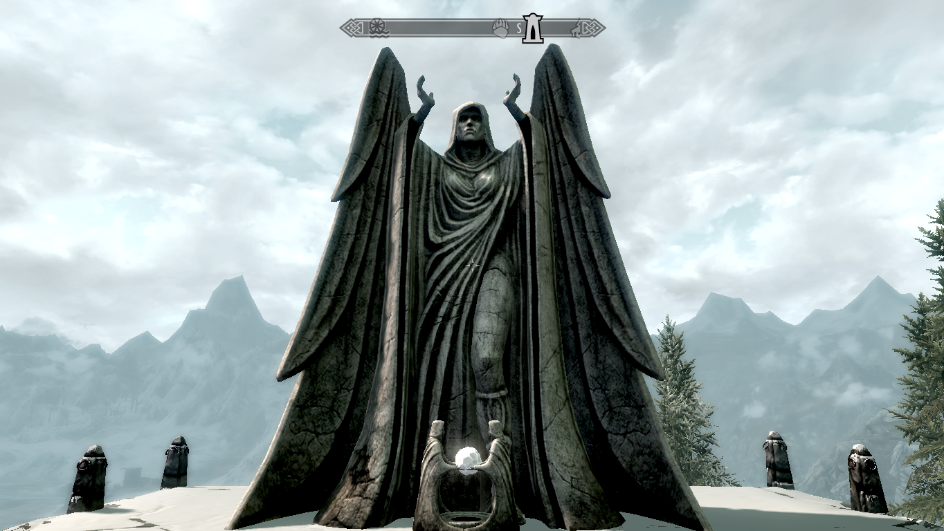 Seitenansicht des daedrischen Helms von Skyrim