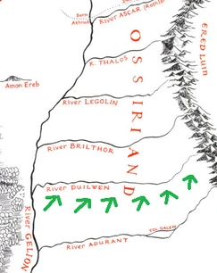 Detalle del mapa de  que muestra el curso del Duilwen en .