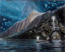 Ciudad de Alqualondë, en la costa de Eldamar