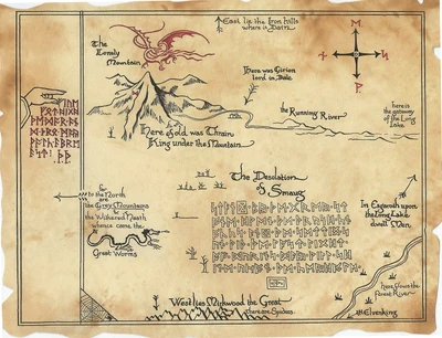 Imagen del Mapa de Thrór que aparece en la película .
