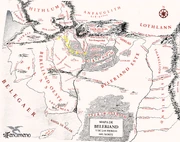 El curso del río señalado