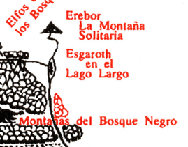 Detalle del mapa de la  que muestra el noreste del . Al centro, el Lago Largo.