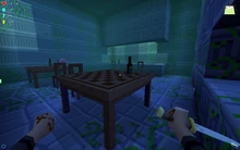 Tavern room with tables and bar as seen in Dagon