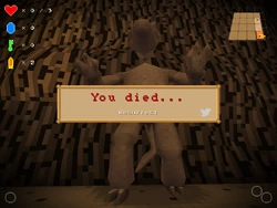 The creepy statue changes form when attacking the player