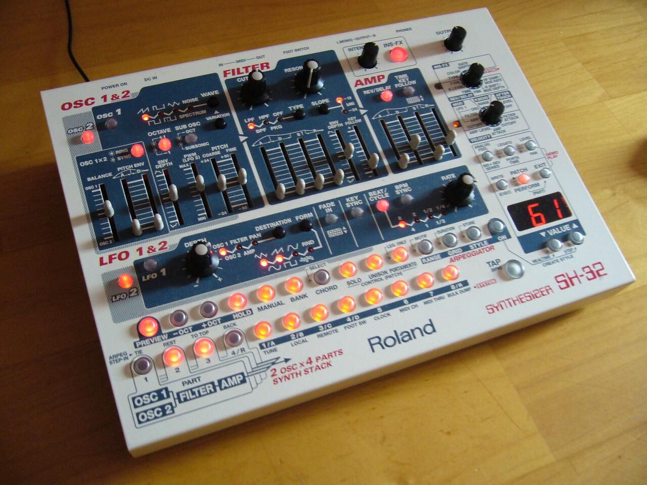 その他 Roland SH-32 Ultimate original track MATRIXSYNTH: Custom Roland SH-32 in Classic SH Bluish Grey