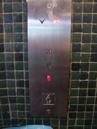 An example of a Hitachi hall station using Dewhurst US81 series fixtures for their elevators.