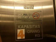 1990s Indonesian Kone nameplate (Indonesian), found in Serena Hotel, Bandung, Indonesia.