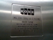 Australia/New Zealand Kone nameplate.