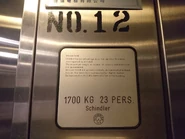 1985 Schindler M-Line nameplate.