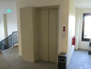 Hyundai YZER MRL cabinet on top floor (left).