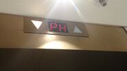 Schindler elevator floor indicator with showing "PH" for Penthouse.