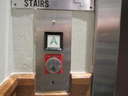 1970s U.S. Elevator call buttons with Fire Service keyswitch
