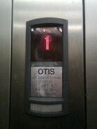 Kone Sigma inner floor indicator. The Kone nameplate has been replaced into OTIS because the elevator is maintained by Otis.