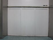 Bottom vertical bi-parting hoistway door