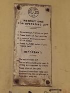 1963 Schindler nameplate with operating instruction in Hong Kong.
