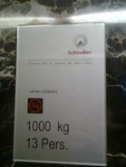 Schindler 3300 AP nameplate.