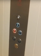 Lester Controls buttons on a Kleemann elevator (Photo by: Transport Elevation)