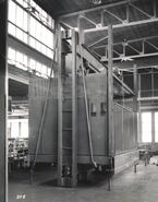 Freight elevator at the Haughton Elevator factory.