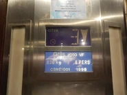 1998 Otis 2000 VF nameplate embedded on the 2000 fixture.