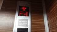 Hitachi freight elevator car station with LED dot matrix indicator.