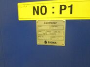 Sigma elevator traction motor controller data plate.