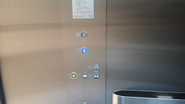2018 Mitsubishi elevator with blue flat round stainless steel buttons in Bangkok, Thailand