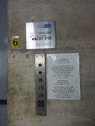 Schindler R-Series call station used in a vehicle elevator in Hong Kong.