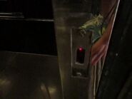 Knee-level electric eye door sensors on a 1990s Lift Munich elevator.