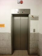 Standard configuration used on a 1994 Schindler elevator in Hong Kong Public Housing Estate carpark (Yiu Tung Estate Carpark 1).