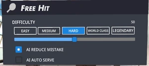 Single Player Difficulty, as chosen during Free Hit.