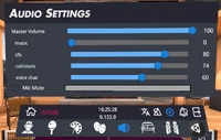 Audio settings with icon highlighted