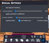 Special settings with icon highlighted