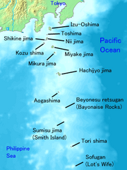 Map of Izu Islands (source wikimedia commons)