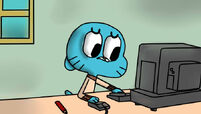 Gumball use the computer by blaroz-d5o3wks
