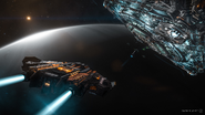 Type-9 Heavy trader and Coriolis station