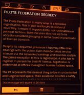 Pilot's Federation secrecy