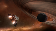 Adder in space and a planetary ring