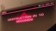 Warning, informing the player about the time left before the ship destruction