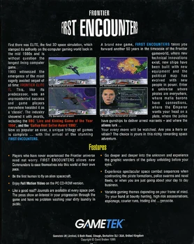 Оформление коробки, тыльная сторона коробки «Frontier: First Encounters», продаваемой в остальных странах