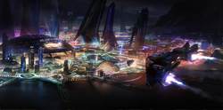 Elite Dangerous Human City Concept Art