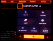 "Panther Clipper LX" displayed in the HUD